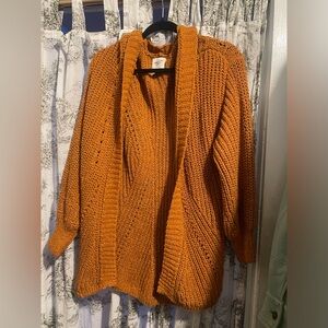AbercrombieOrange knit cardigan